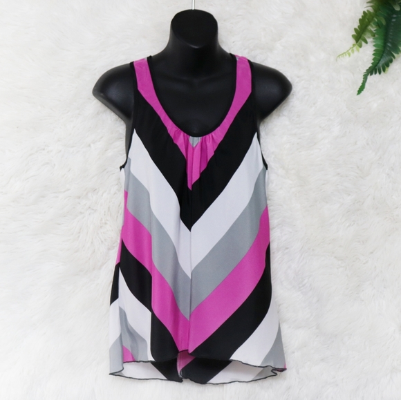 Tops | Chevron Striped Racerback Blouse Small | Poshmark